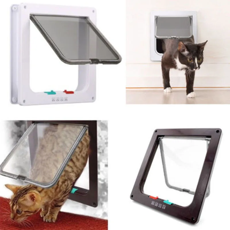 Защелкивающаяся пластиковая дверь для домашних животных 4 направления маленький