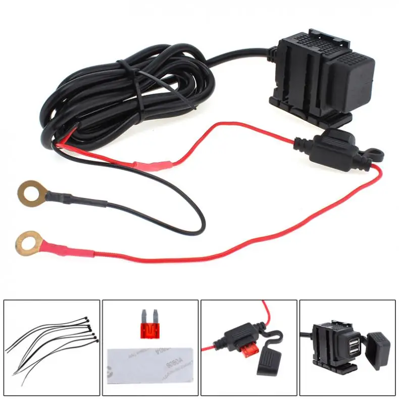 

Dual USB Port 12V Waterproof Motorcycle Handlebar Motorbike Power Charger Adapter Power Supply Port Socket for Phone / GPS / MP4