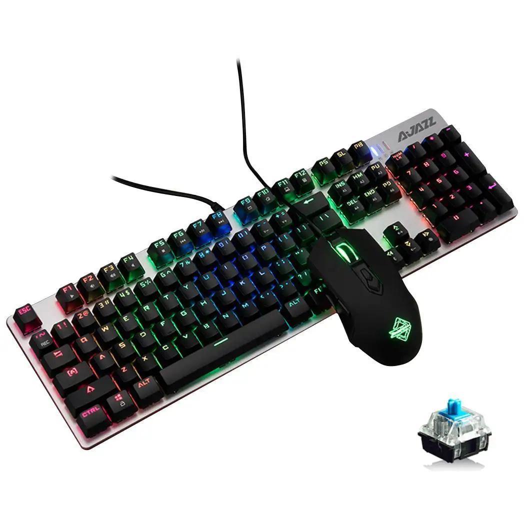 USB проводной механическая клавиатура светодиодный оптический 104 ключи Gaming черный