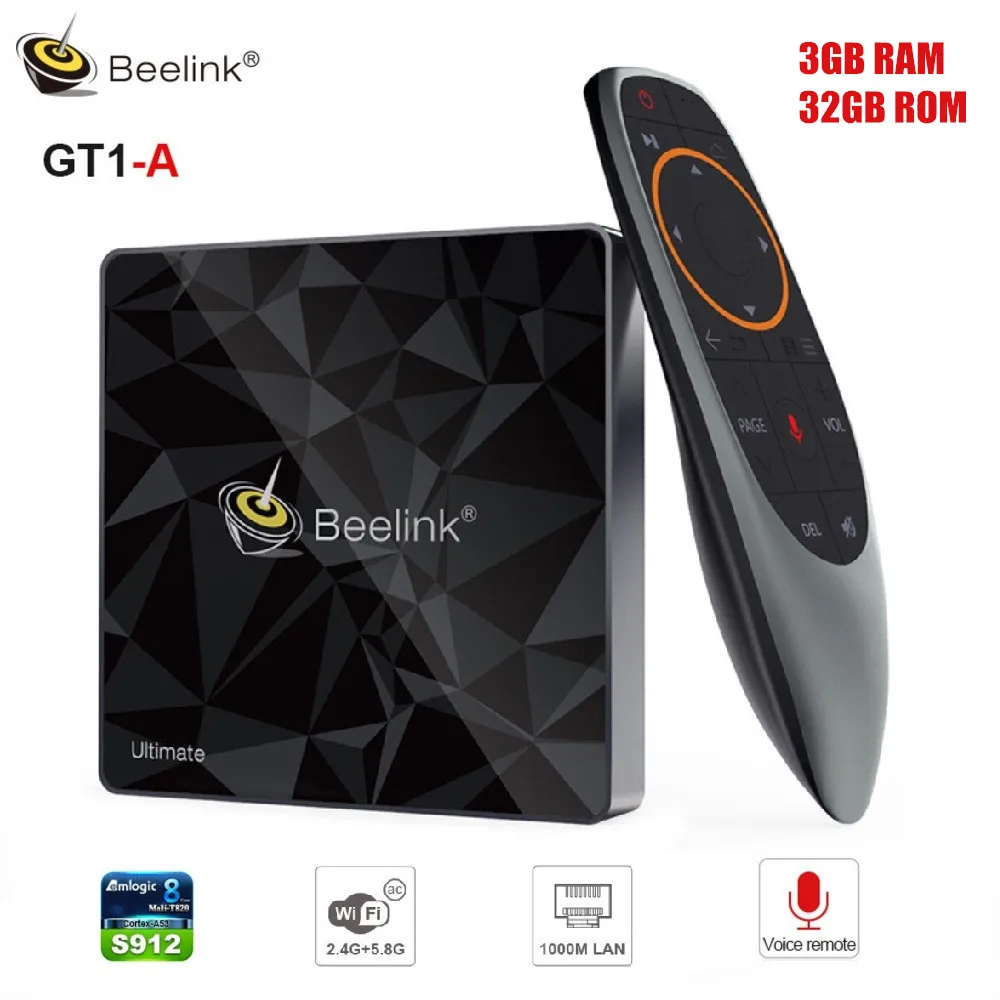 Beelink GT1 A ТВ приставка голосовой пульт дистанционного управления Amlogic S912 3 ГБ ОЗУ 32