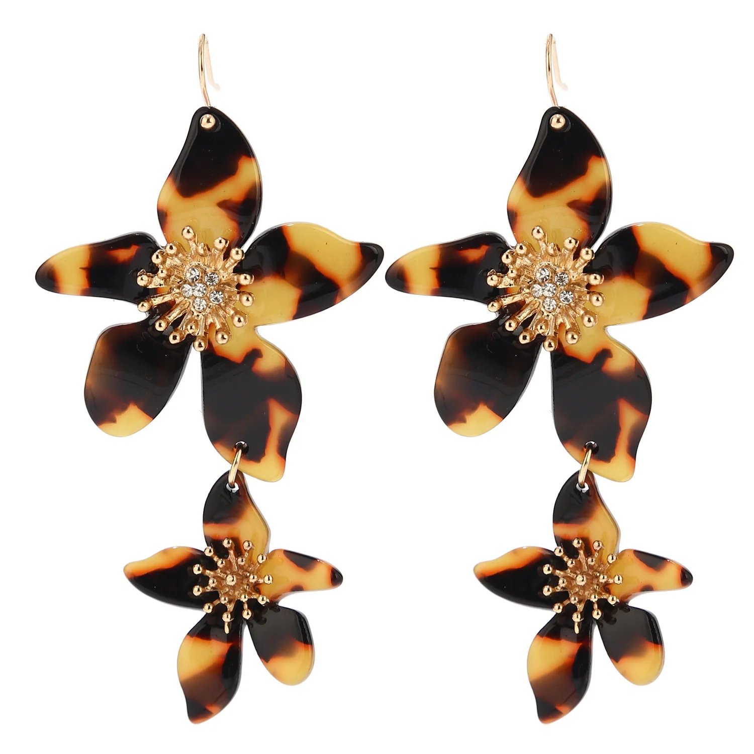 Акриловые серьги подвесные из смолы с кристаллами|Серьги-подвески| |