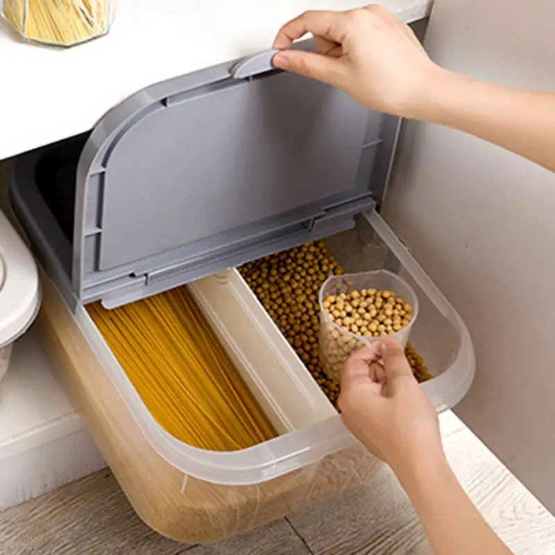 Многофункциональная коробка для хранения риса пластиковое ведро зерна дома 10 кг