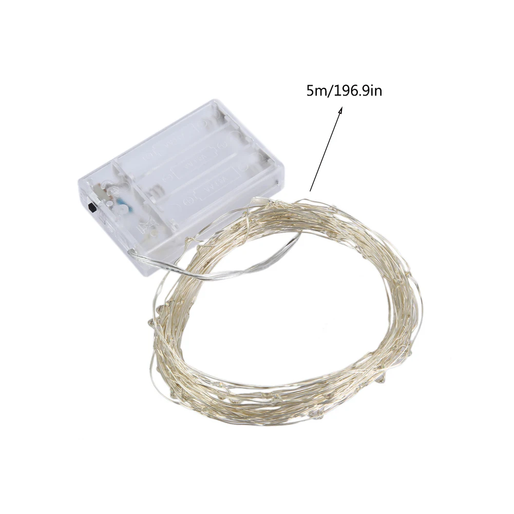 Kaigelin 2/5 м 20/50 LED Серебряная медная проволока для бутылки световая гирлянда теплый