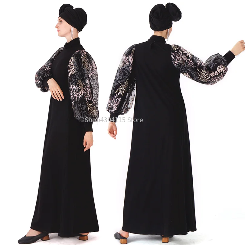 Черное мусульманское платье abaya Vestidos Caftan Ramadan Турция Дубай женское арабский