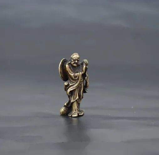 Китайская коллекция archaize латунная буддистская маленькая статуя arhat | Дом и сад
