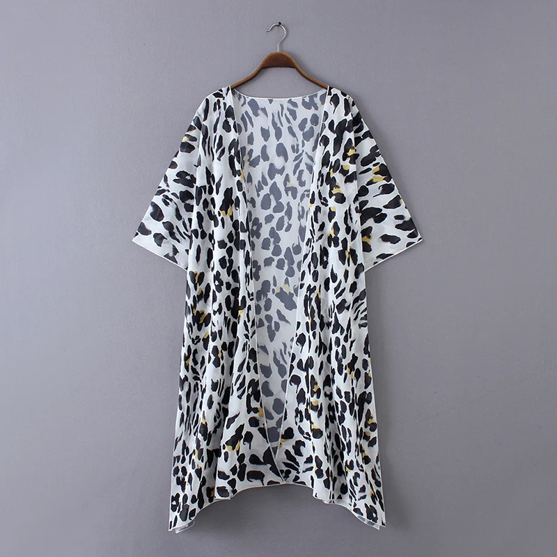 Женская свободная накидка с длинным рукавом плюс размер повседневное кимоно