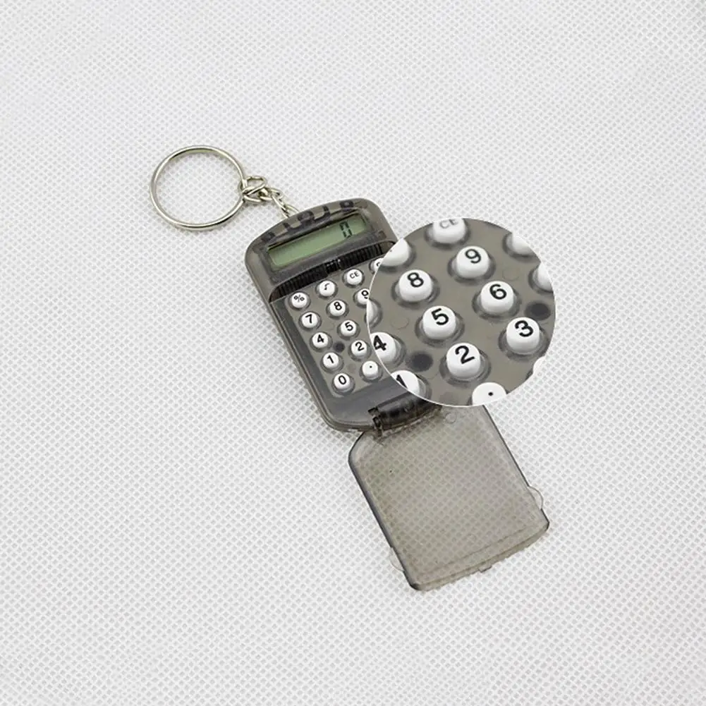 Портативный складной мини электронный калькулятор прозрачное кольцо для ключей