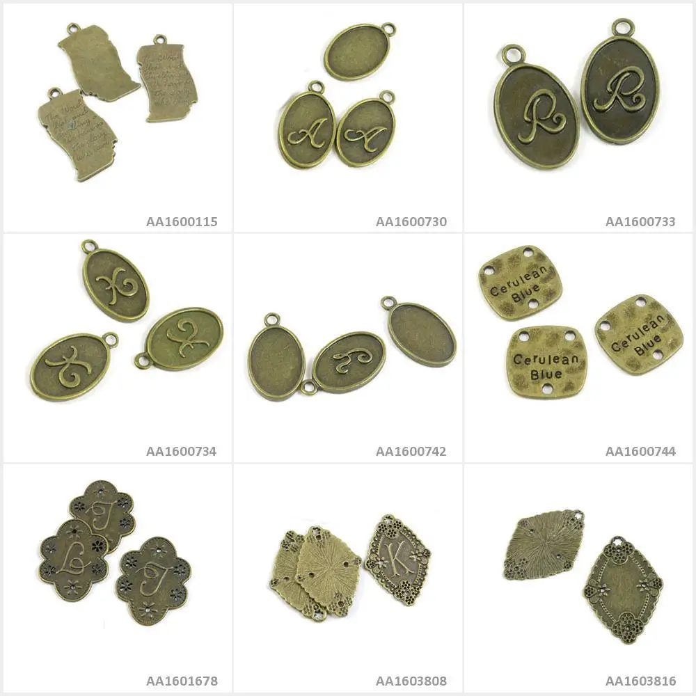 Античная бронзовая Тон Подвески для изготовления украшений Пустые бирки знаки