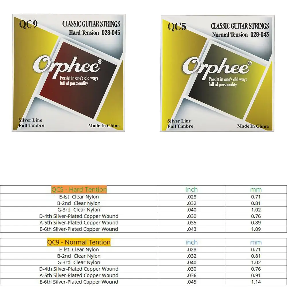 Orphee 6 шт./компл./комплект струн для классической гитары прозрачный нейлоновый
