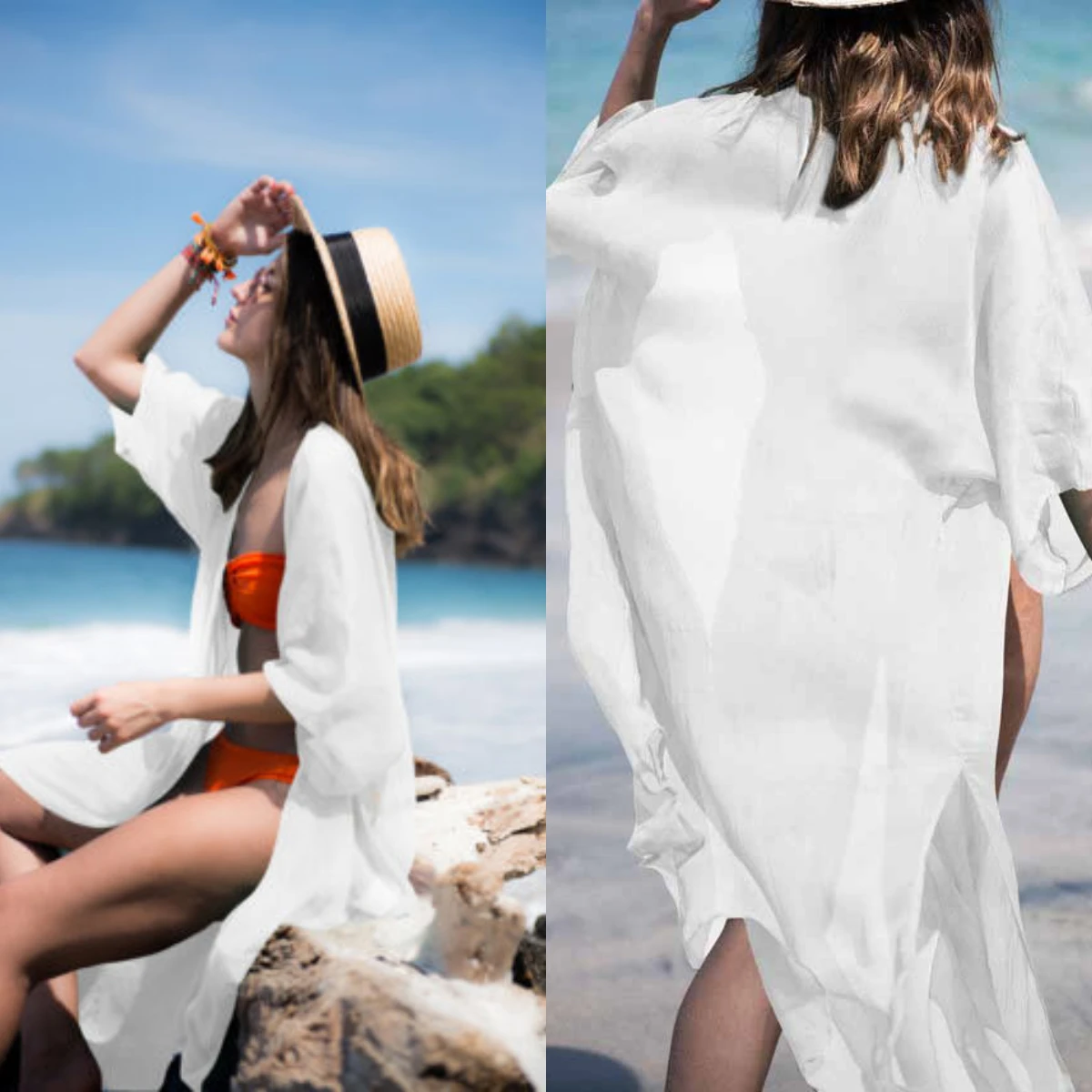 2019 Summer Women Beachwear Swimwear Bikini Dress Beach Wear Cover Up Kaftan Dresses | Женская одежда