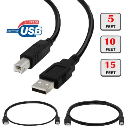Кабель для принтера USB 2 0 A to B Male HP Cannon Epson Dell Brother | Электроника