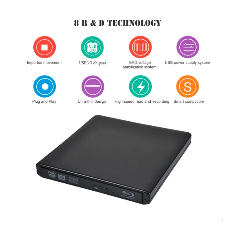 YAHEY USB 3 0 Blu ray Drive BD RE горелки 2019 внешний CD/DVD RW/RAM/ROM писатель 3D плеер супердрайв для