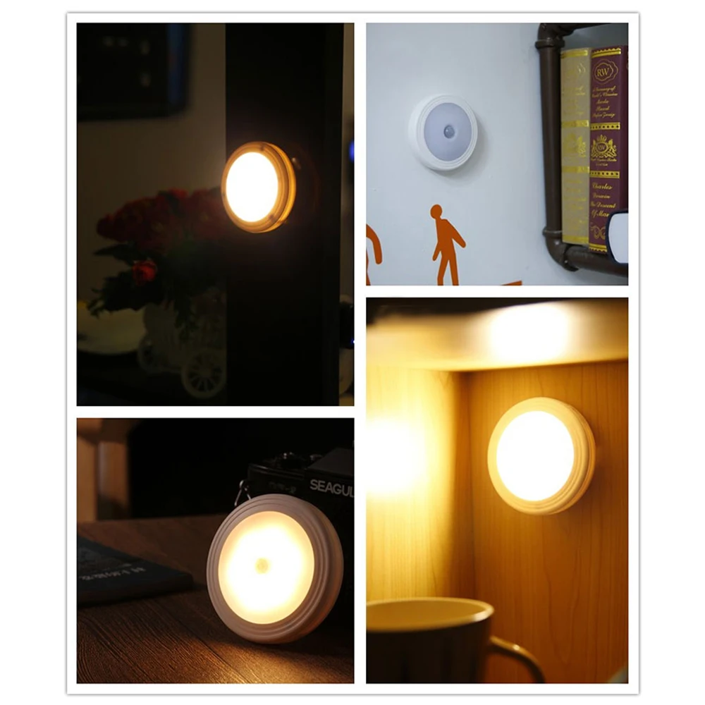 

Mini PIR Motion Sensor Nightlight USB Rechargeable 6 LED High Brightness Wall Lamp Auto Infrared Human Body Induction Light