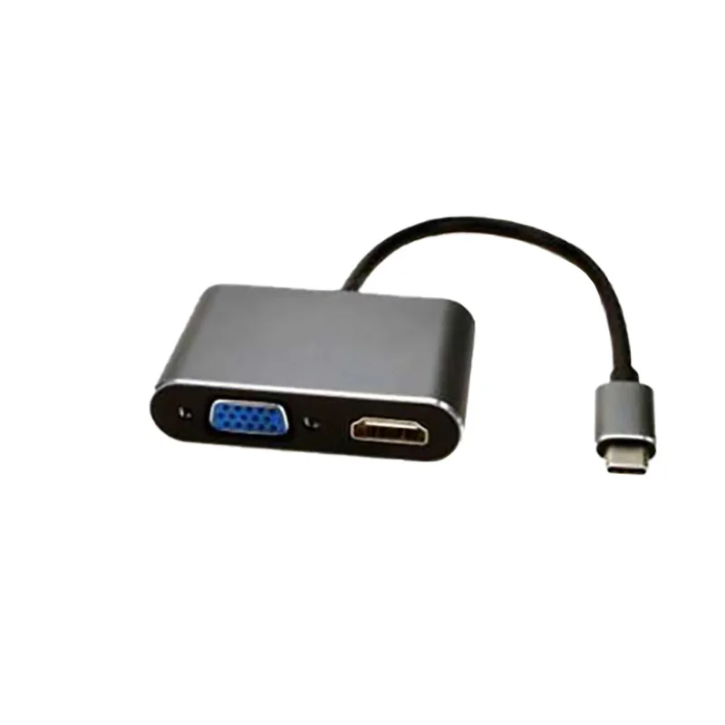 Usb3.1 тип c на Hdmi мать + Vga высокой четкости аудио и видео конвертер|Кабели USB| |