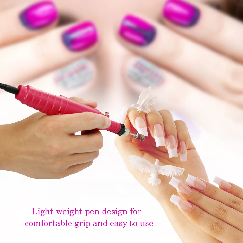 

Mini Electric Grinder Drill Tool Nail Gel Polish Removing Drill Manicure Machine Grinding Rotary Tool Kit for Milling Trimming