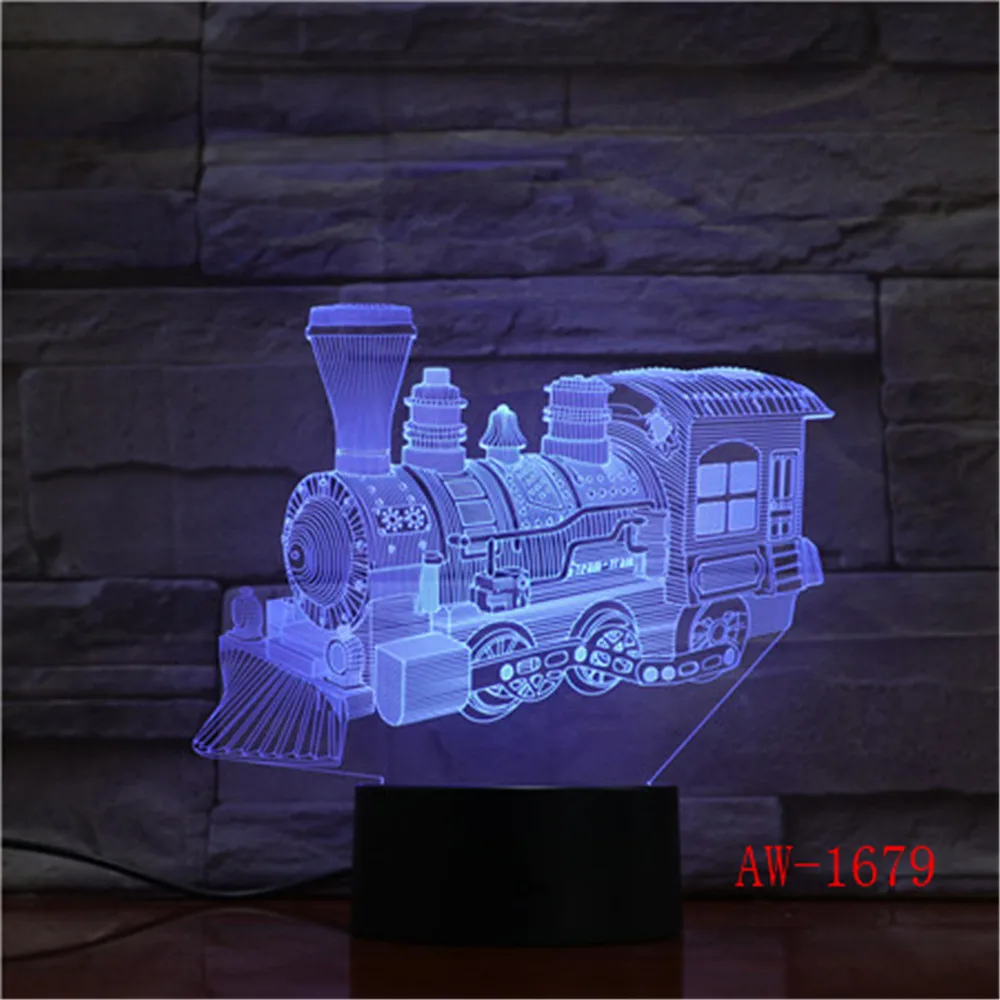 

Train 3d Lamp Remote Touch Colorful 3d Nightlight Creative Gifts Kids 7 color change desk lamp Novelty Led Table Lamps AW-1679