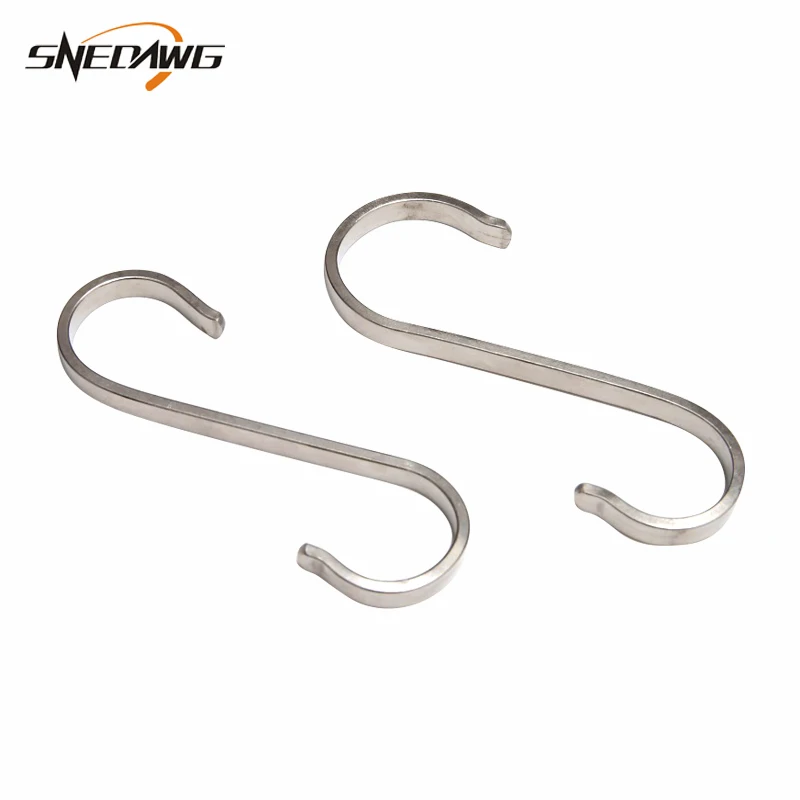2pcs 304Stainless Steel S Sharped Hooks Hanger Kitchen Bathroom Cabinet Storage Holders for Clothes Pot Pan Holder | Обустройство