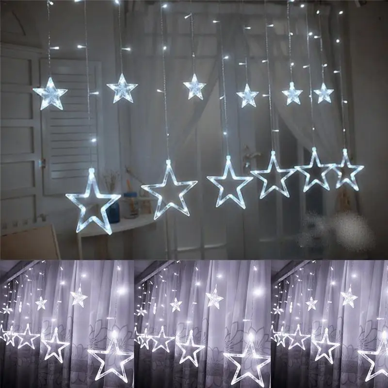 

LED String Lights Pentagram Star Curtain Lights Fairy Wedding Birthday Christmas Lighting Indoor Decoration Light 220V IP44