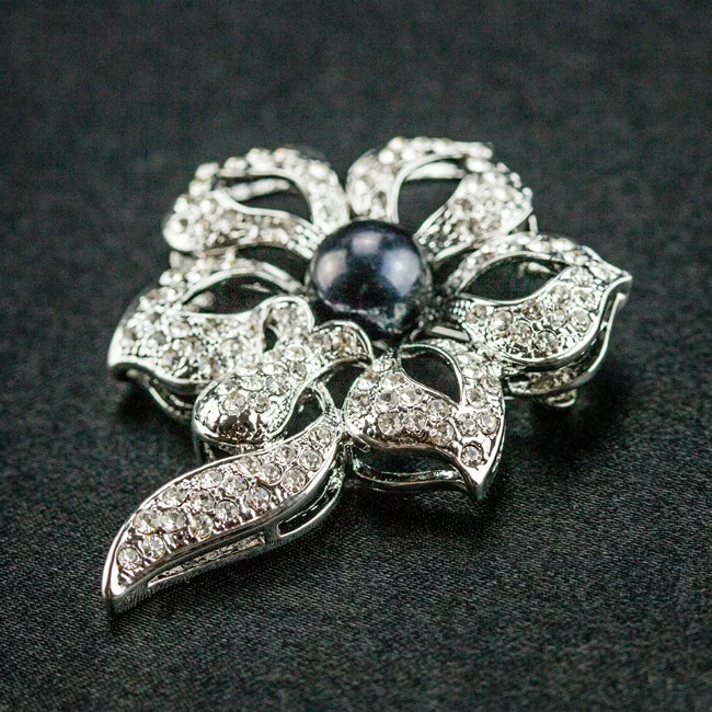 Three-colour Micro Set Czekh Diamonds Bottle Natural Pearl Brooch Export Jewelry |