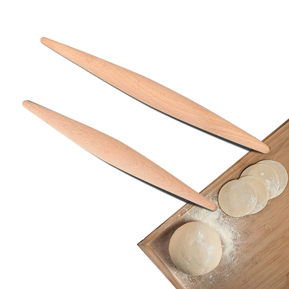 

Non-Stick Rolling Pin Double Tip Wood 23 cm /28 cm Pasta Dumpling Skin Maker Fondant Cake Dough Roller Bakeware