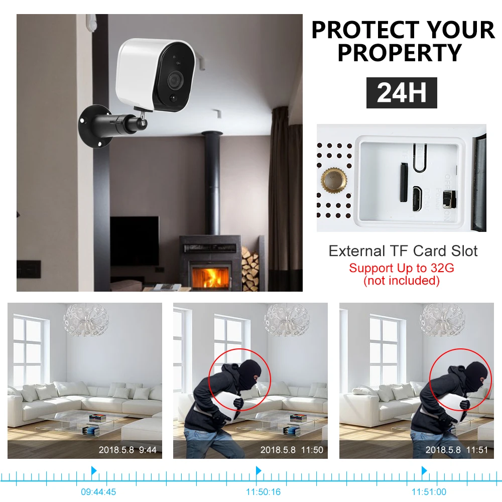 Беспроводная Wi Fi камера 1080P низкое энергопотребление батарея детский монитор
