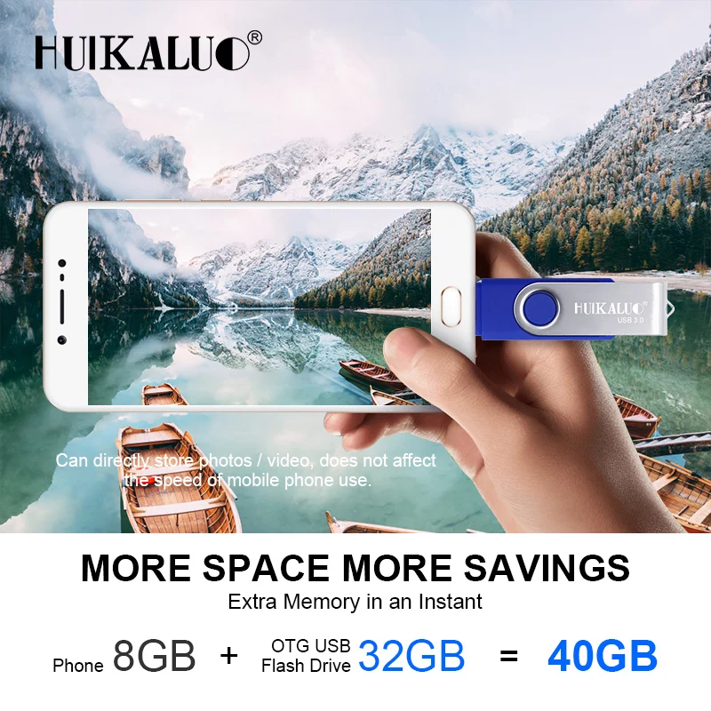 Huikaluo цветной портативный флеш накопитель USB 3 0 OTG 128 Гб 64 ГБ 32 16 Флэшка