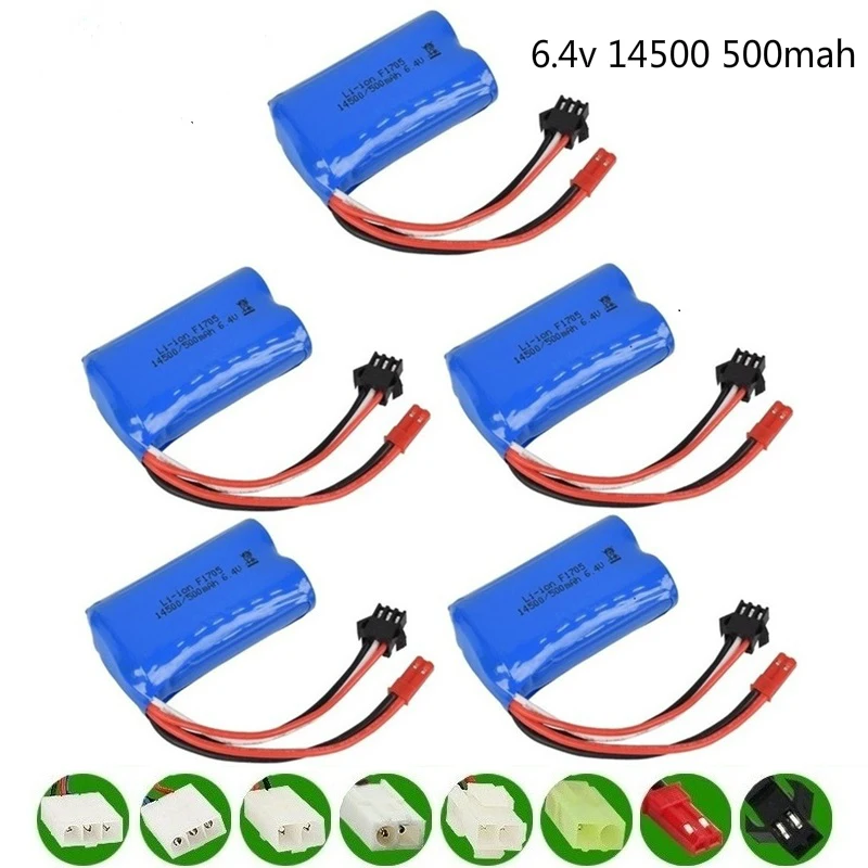 6 4 v 14500 500mah литий-ионный аккумулятор Батарея для Wltoys 18401/18402 дистанционного