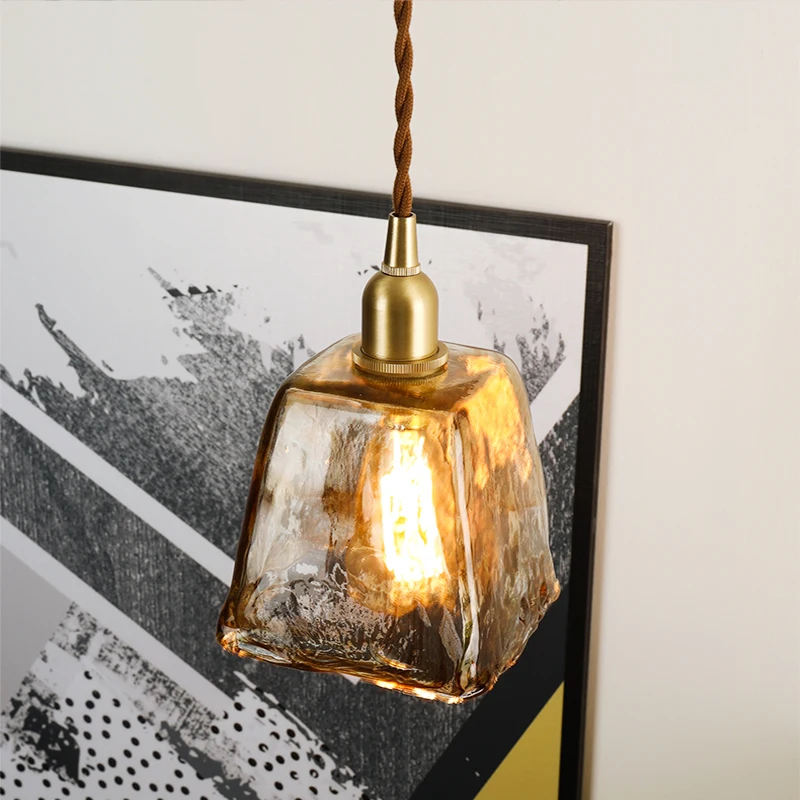 EL Винтаж подвесные светильники площади трапеции цилиндр три вида формы Стекло