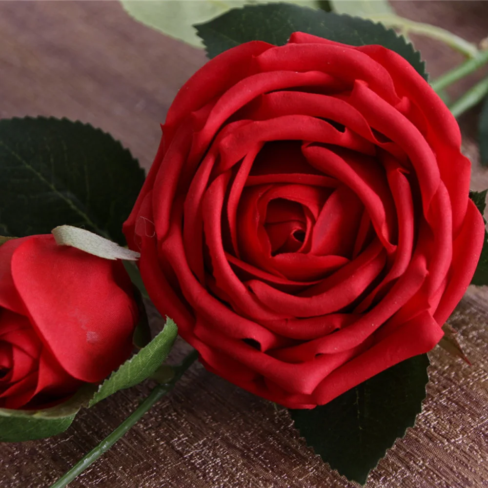 2 головки Моделирование роз искусственный реальные цветы Свадебная вечеринка
