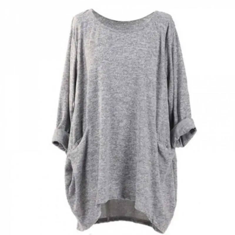 Новые осенние Для женщин Повседневное глухие блузки с рукавами летучая мышь