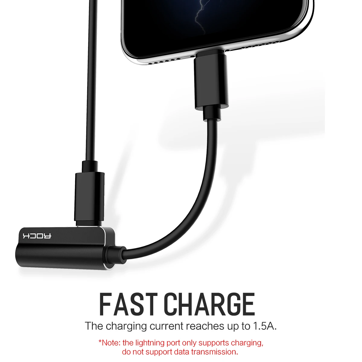 Rock аудио сплиттер кабель для Iphone зарядный провод Lighting Jack до 3 5 мм адаптер