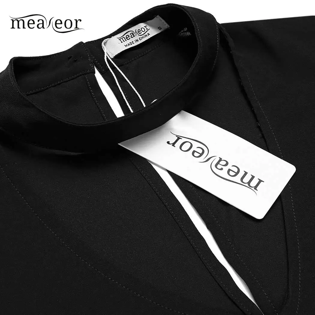 Meaneor/женские рубашки с рукавом-бабочкой модная Осенняя блузка длинным рукавом