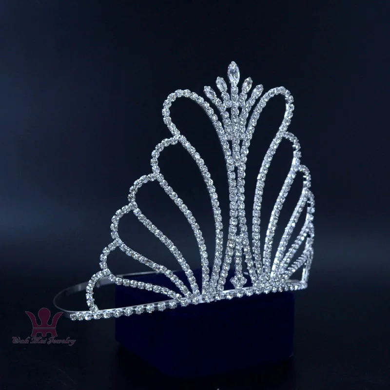 Свадебные украшения Miss beauty тиара с высокой короной стразы кристаллами свадебные