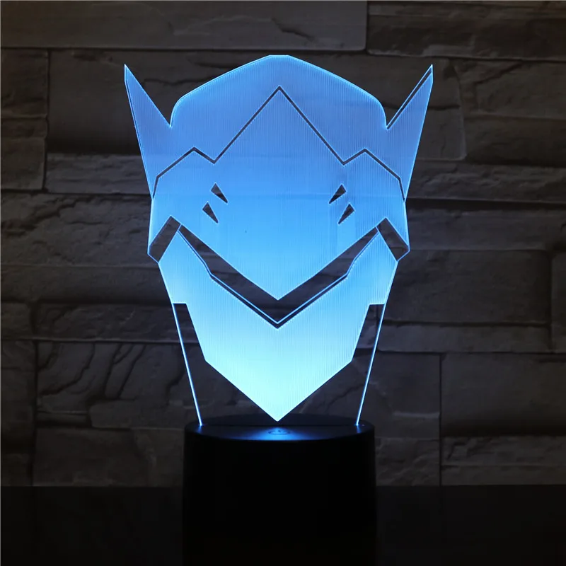FPS игра OW Overwatch Shimada Genji маска USB 3D светодиодный ночник для мальчиков детей детские