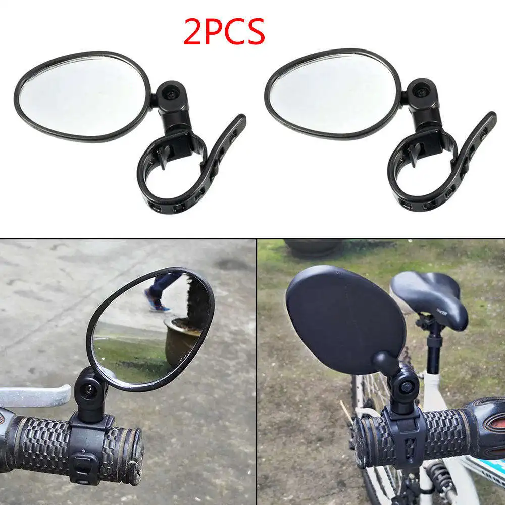 Зеркало заднее черное для велосипеда с поворотом на 360 градусов 2 шт. | Спорт и