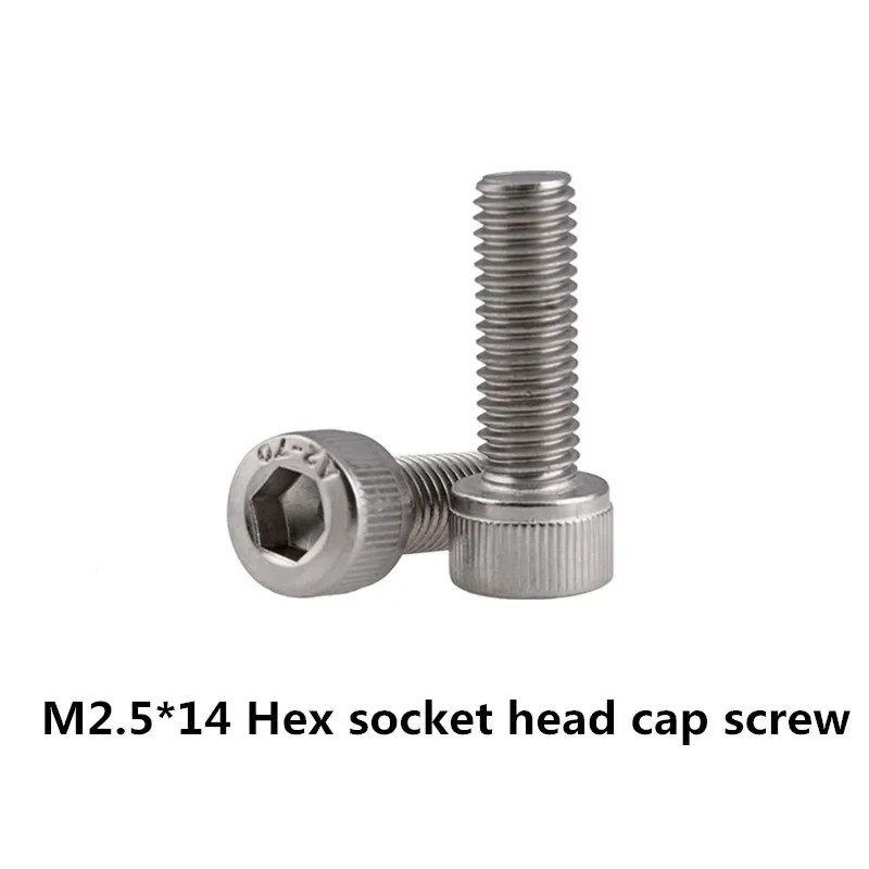 

Drywall Parafusos 500pcs M2.5*14 Hex Socket Head Cap Screw, Din912 304 Stainless Steel Hexagon Allen Cylinder Bolt, Cup Screws