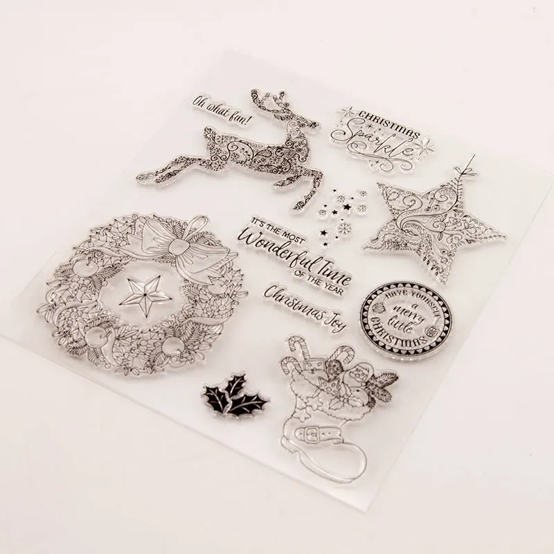 Рождественский Северный лук Звезда прозрачные штампы Новинка 2019 Скрапбукинг