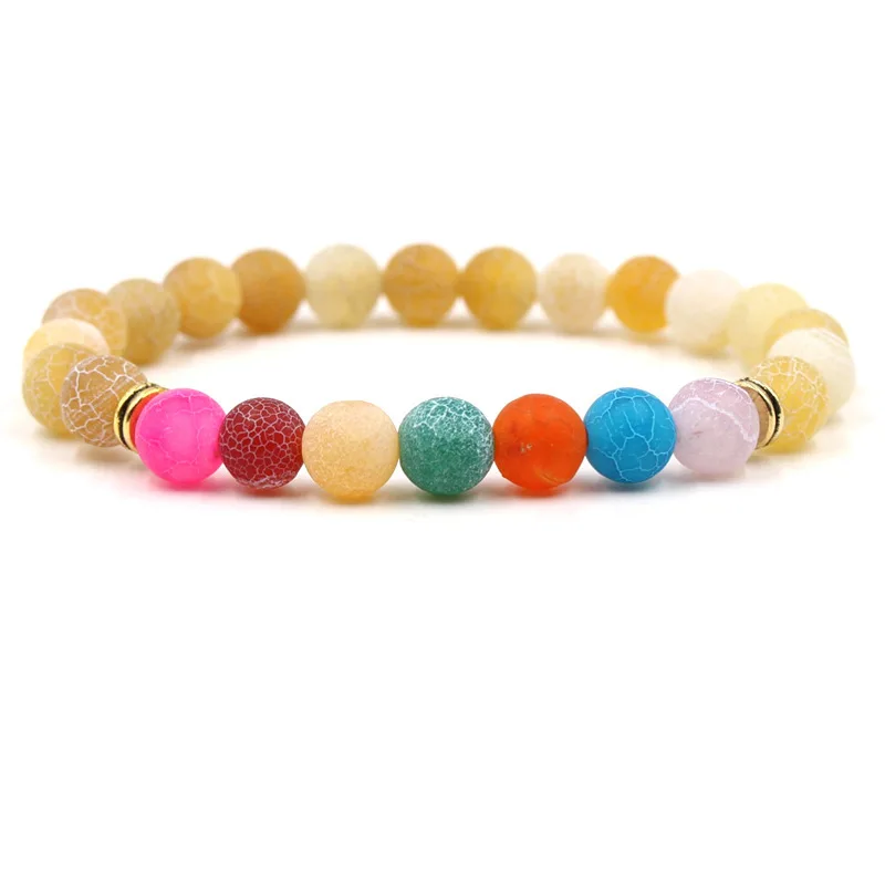 Natural Stone Weathering black Chakras Yoga Elastic Bracelet For Beads Bracelets Women Men Trendy jewelry bijoux femme 2019 | Украшения и