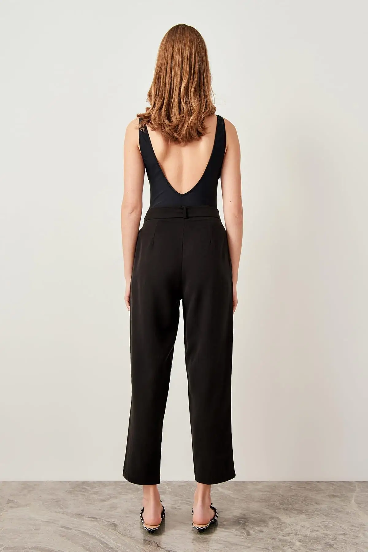 Модные черные брюки из лиоцелла Kemerli TWOSS19ST0053