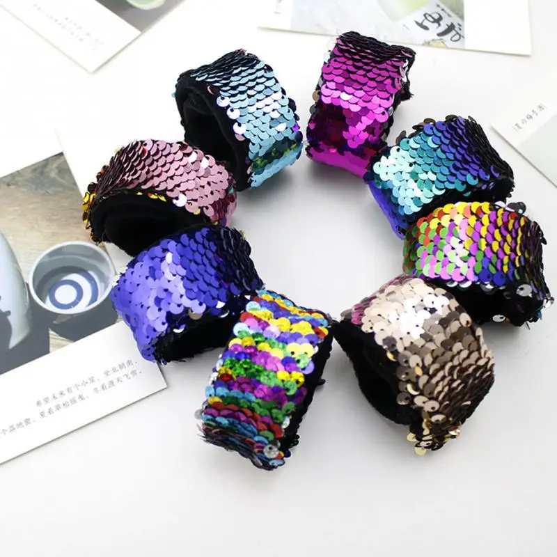 Двухцветные браслеты с блестками Рождественский браслет для вечеринки ремешок