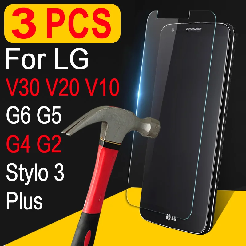 3 шт. Премиум закаленное Стекло для LG G6 G5 G4 G2 Экран протектор V30 V20 V10 stylo плюс Stylo 1 k4 K8