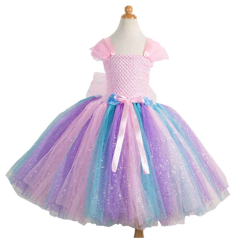 

Girls Dresses In Kids Flower Girl Dress Summer Children Lace Tutu Princess Rainbow Dresses Halloween Costume For Kids Party