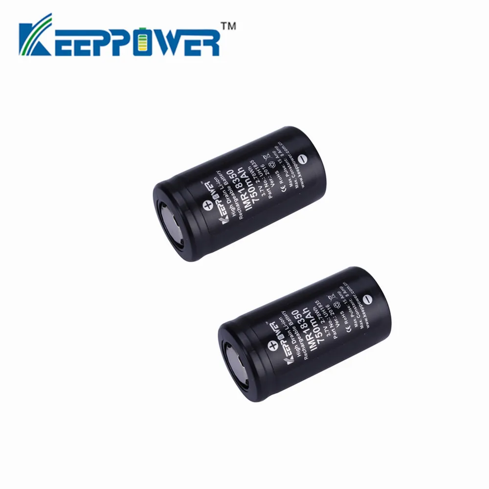 50 pcs KeepPower IMR 18350 battery IMR18350 750mAh 15A max discharge li-ion high drain 3.7V drop shipping Original | Электроника