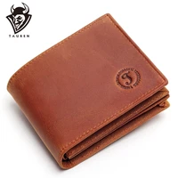 handmade vintage crazy horse genuine leather wallet men purse clutch bag male money clips