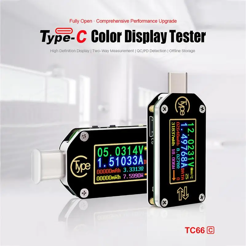 RD TC66/TC66C PD USB Вольтметр Амперметр с триггером напряжения 2 полосный измеритель