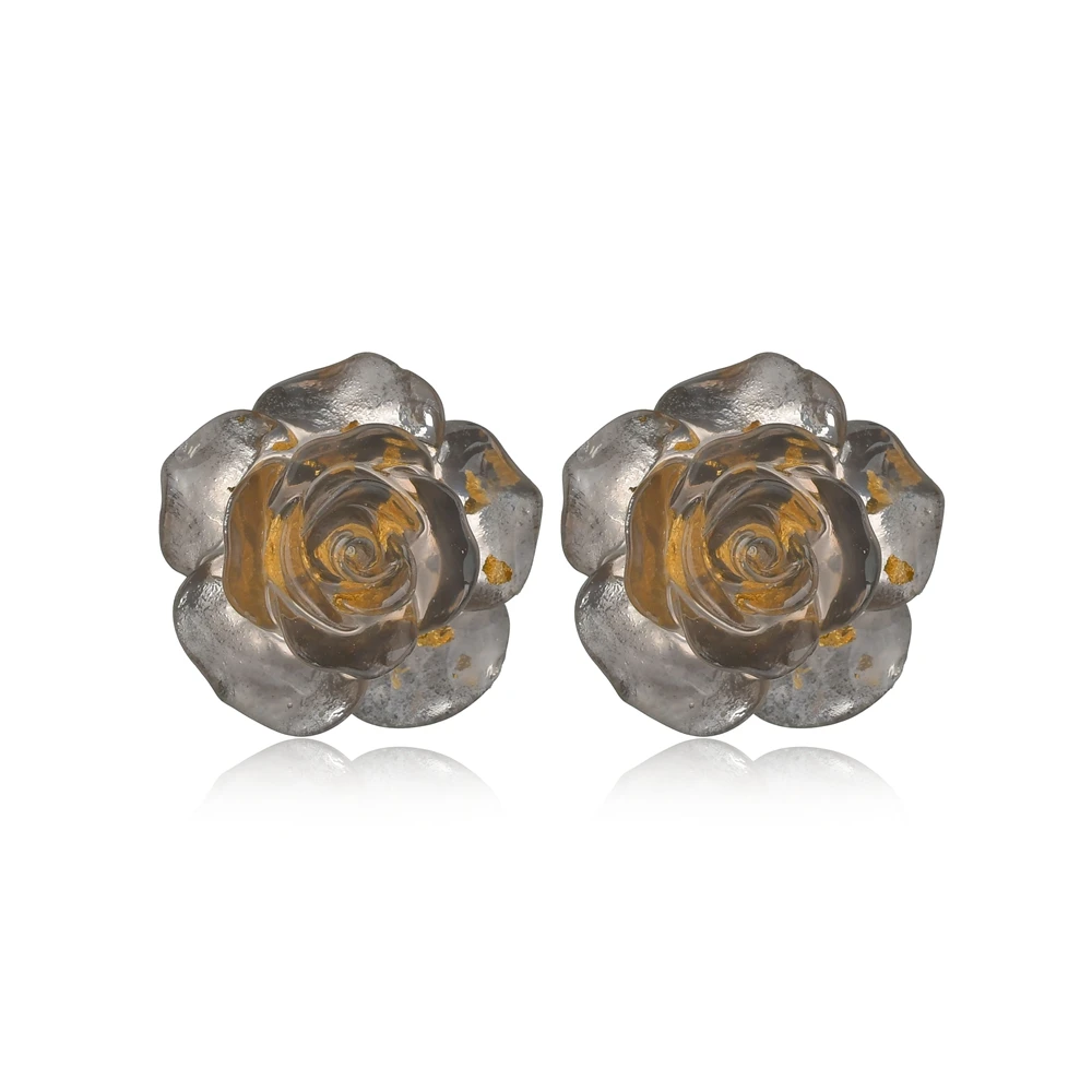 Элегантные женские серьги хорошего качества 2 цвета цветок смолы маленькие