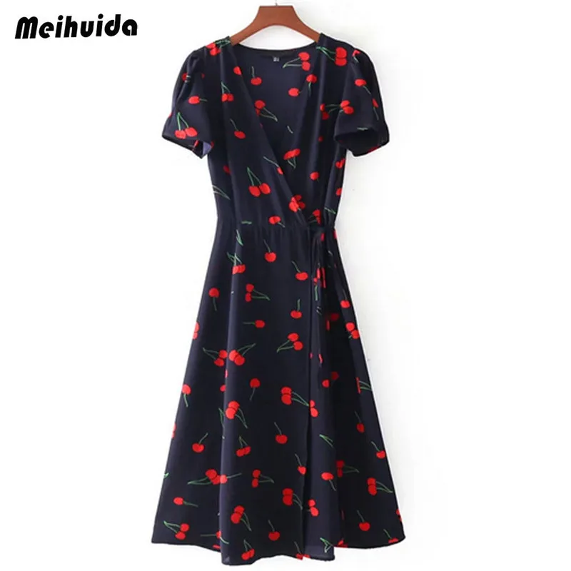 Женское летнее Бохо цветочное Длинное Макси Вечернее пляжное платье с v-образным