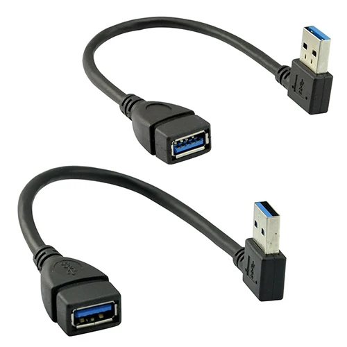2 шт. USB 3 0 левый и правый угол/вверх вниз угол мужчины к женскому удлинительные