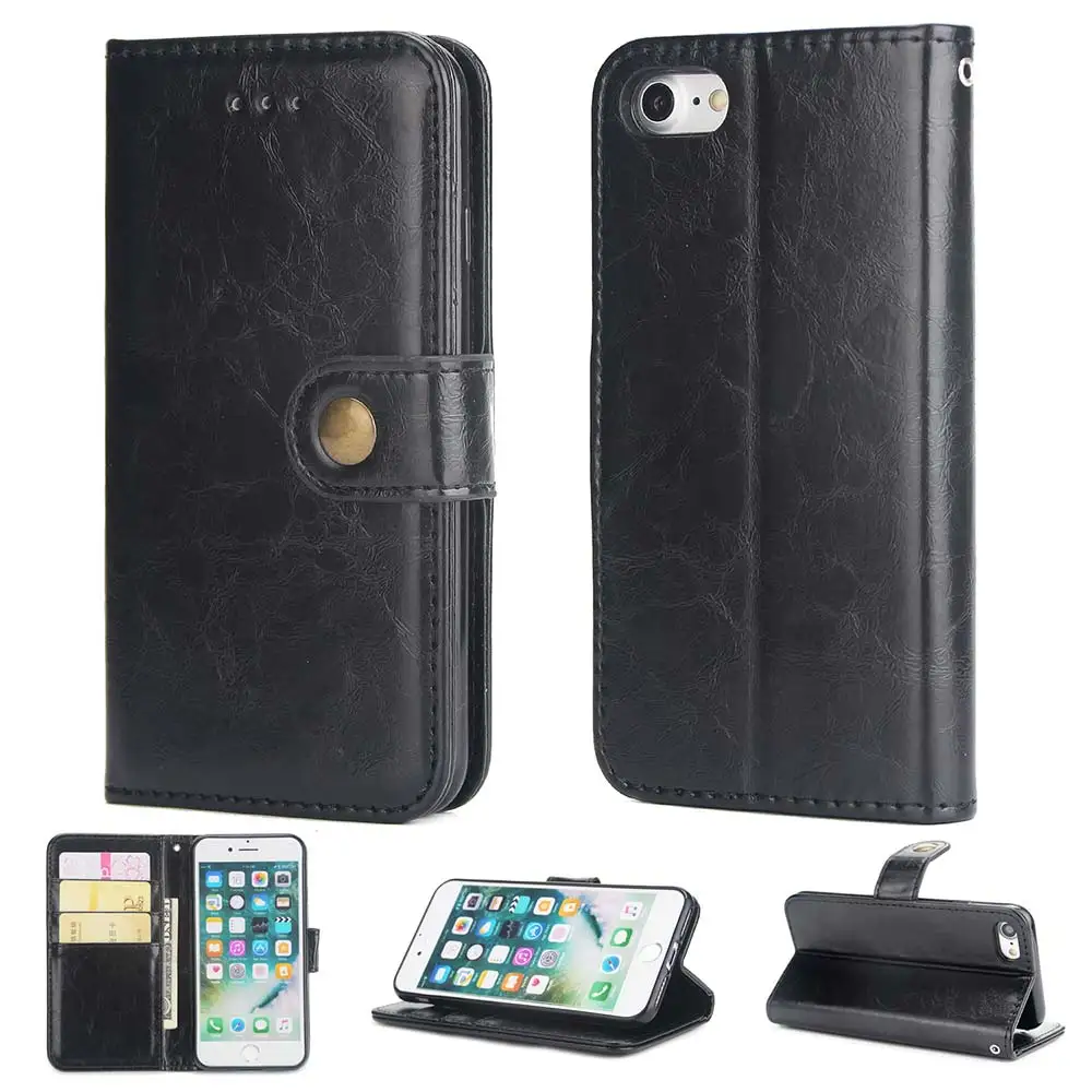 KISSCASE Retro Leather Phone Case For iPhone X 6 6S 7 8 Plus Wallet Card Solt Stand 5 5S SE Cover Fundas | Мобильные телефоны и