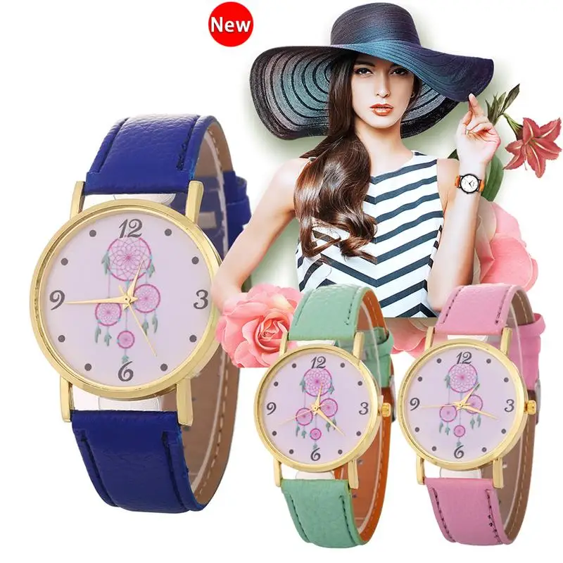 Reloj Mujer 2019 простой алмаз для женщин Аналоговые Кварцевые с кожанным РЕМЕШКОМ
